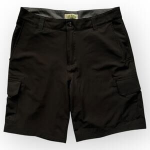 Lake & Trail Men's Black Flat Front Cargo Pockets Activewear Shorts Size 34